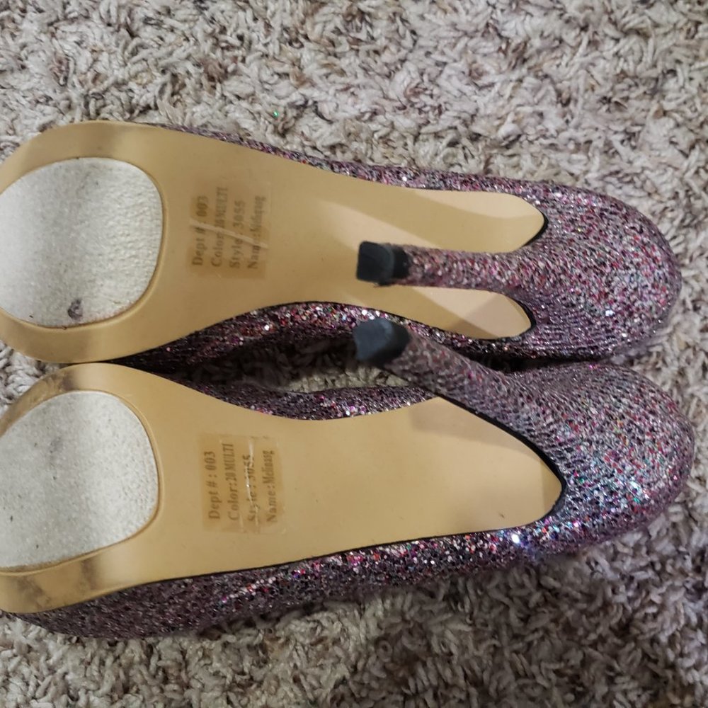 Bakers Platform 20 Multi Color Glitter Stiletto - image 6